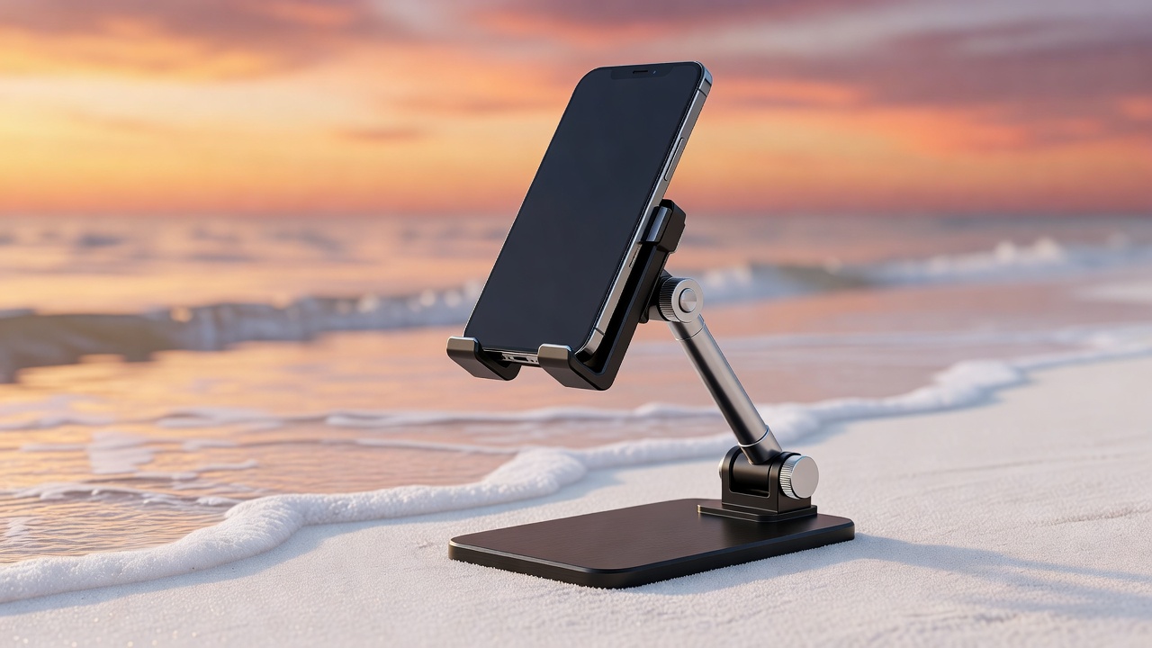 Adjustable foldable gaming phone stand product shot